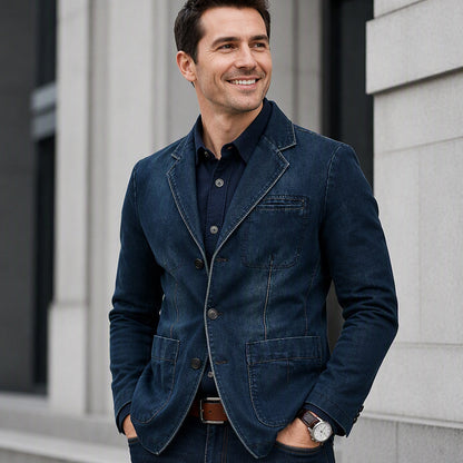 Veste en jean ajustée élégante pour homme