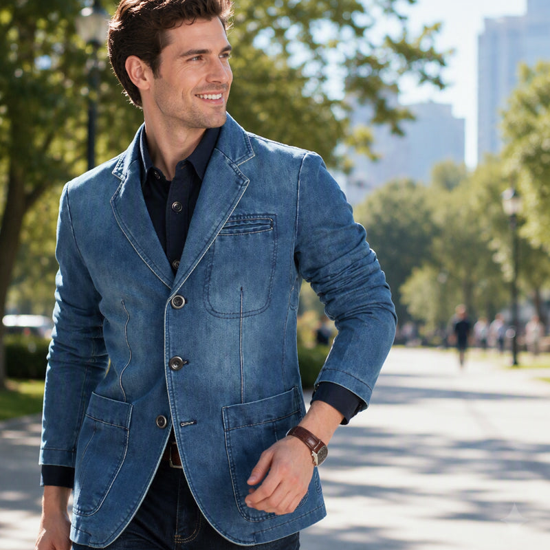 Veste en jean ajustée élégante pour homme