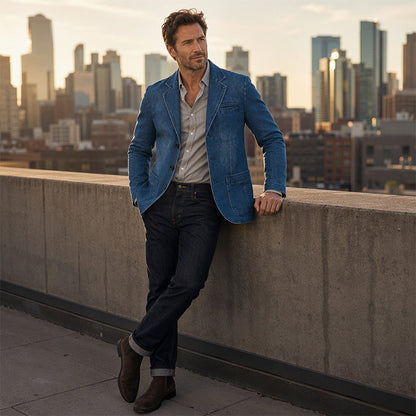 Veste en jean ajustée élégante pour homme