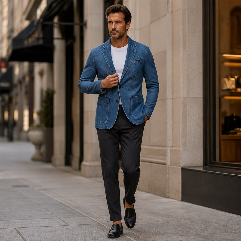 Veste en jean ajustée élégante pour homme