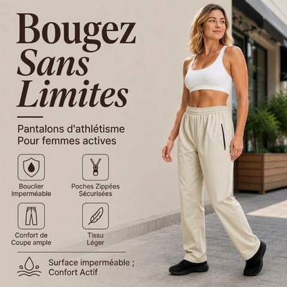 Pantalon de plein air imperméable pour femme avec poches zippées