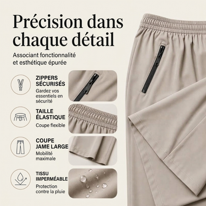 Pantalon de plein air imperméable pour femme avec poches zippées