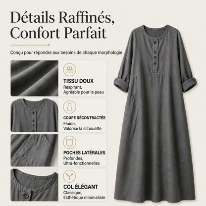 Robe maxi décontractée pour femme avec poches