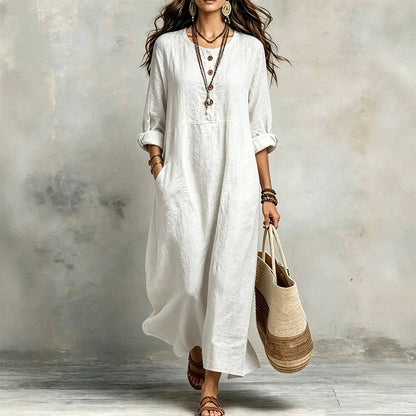 Robe maxi décontractée pour femme avec poches