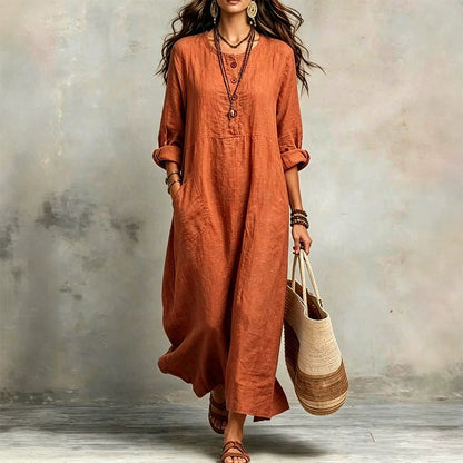 Robe maxi décontractée pour femme avec poches