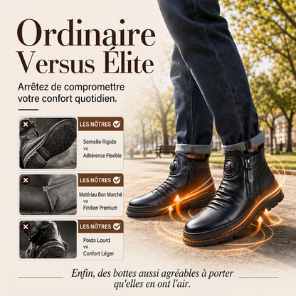 Bottes chaudes à semelle antidérapante et doublure chaude pour hommes