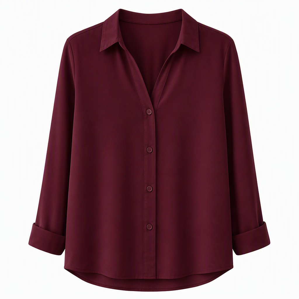 Blouse femme élégante et décontractée à manches longues et boutonnage