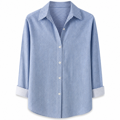 Blouse femme élégante et décontractée à manches longues et boutonnage