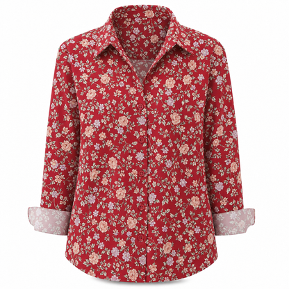 Blouse femme élégante et décontractée à manches longues et boutonnage