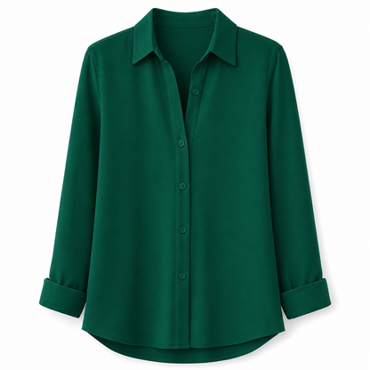 Blouse femme élégante et décontractée à manches longues et boutonnage