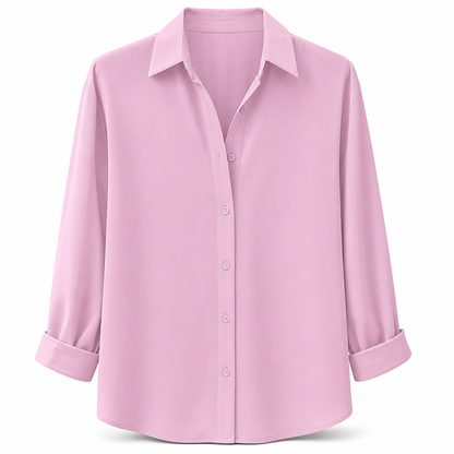 Blouse femme élégante et décontractée à manches longues et boutonnage