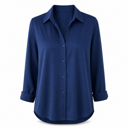 Blouse femme élégante et décontractée à manches longues et boutonnage