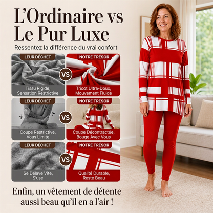 Ensemble femme : haut à manches longues imprimé + legging