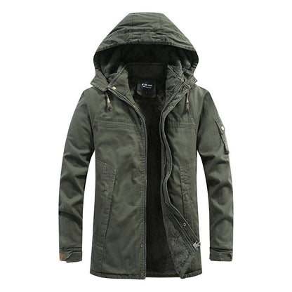 Veste utilitaire à capuche et doublure pelucheuse pour homme