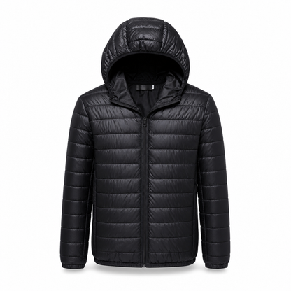 Manteau d'hiver court décontracté en coton matelassé à capuche et léger pour homme, grande taille