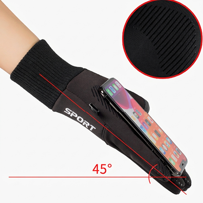 Gants doublés chauds et coupe-vent pour homme, avec bouts des doigts compatibles avec écran tactile