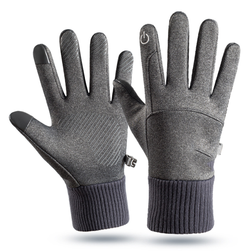 Gants doublés chauds et coupe-vent pour homme, avec bouts des doigts compatibles avec écran tactile