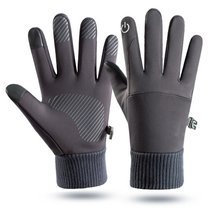 Gants doublés chauds et coupe-vent pour homme, avec bouts des doigts compatibles avec écran tactile