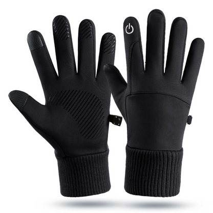 Gants doublés chauds et coupe-vent pour homme, avec bouts des doigts compatibles avec écran tactile