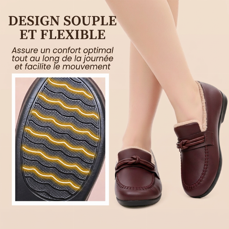 Chaussures femme chaudes d'hiver à enfiler