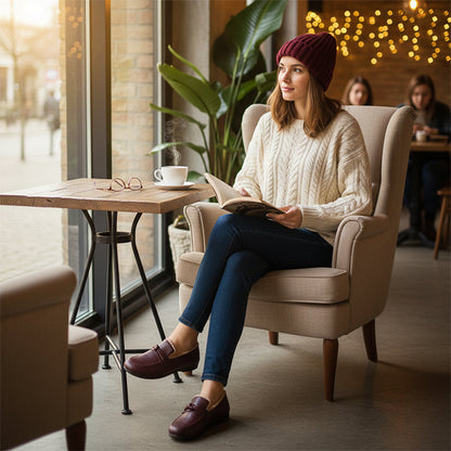 Chaussures femme chaudes d'hiver à enfiler