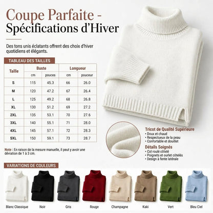 Pull en maille col roulé ample pour femme