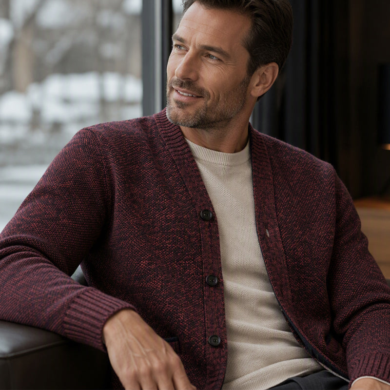 Cardigan en tricot décontracté à boutons pour homme