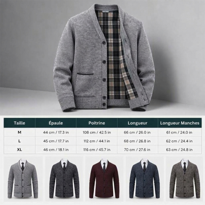 Cardigan en tricot décontracté à boutons pour homme