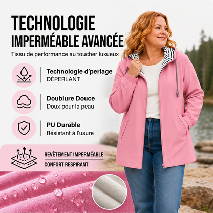 Veste à capuche décontractée imperméable pour femme