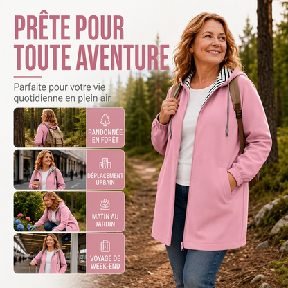 Veste à capuche décontractée imperméable pour femme