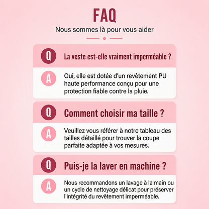 Veste à capuche décontractée imperméable pour femme