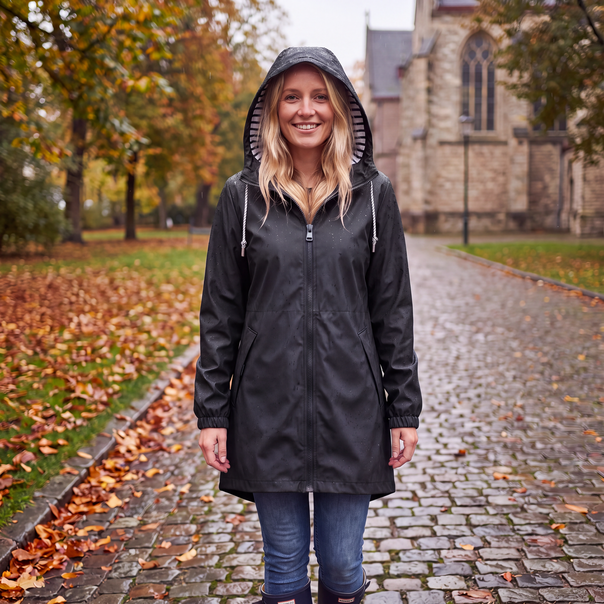 Veste à capuche décontractée imperméable pour femme