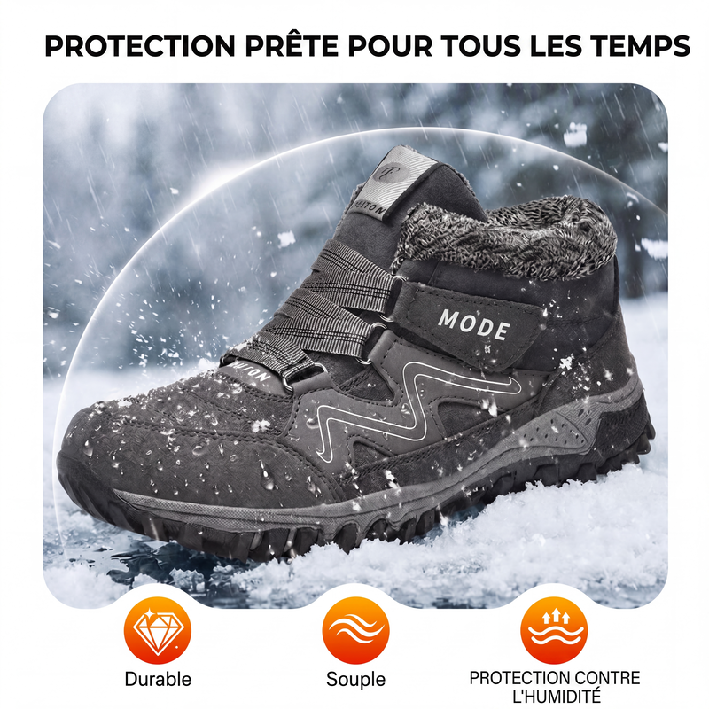 Bottines de cheville thermiques d'hiver unisexes pour l'extérieur