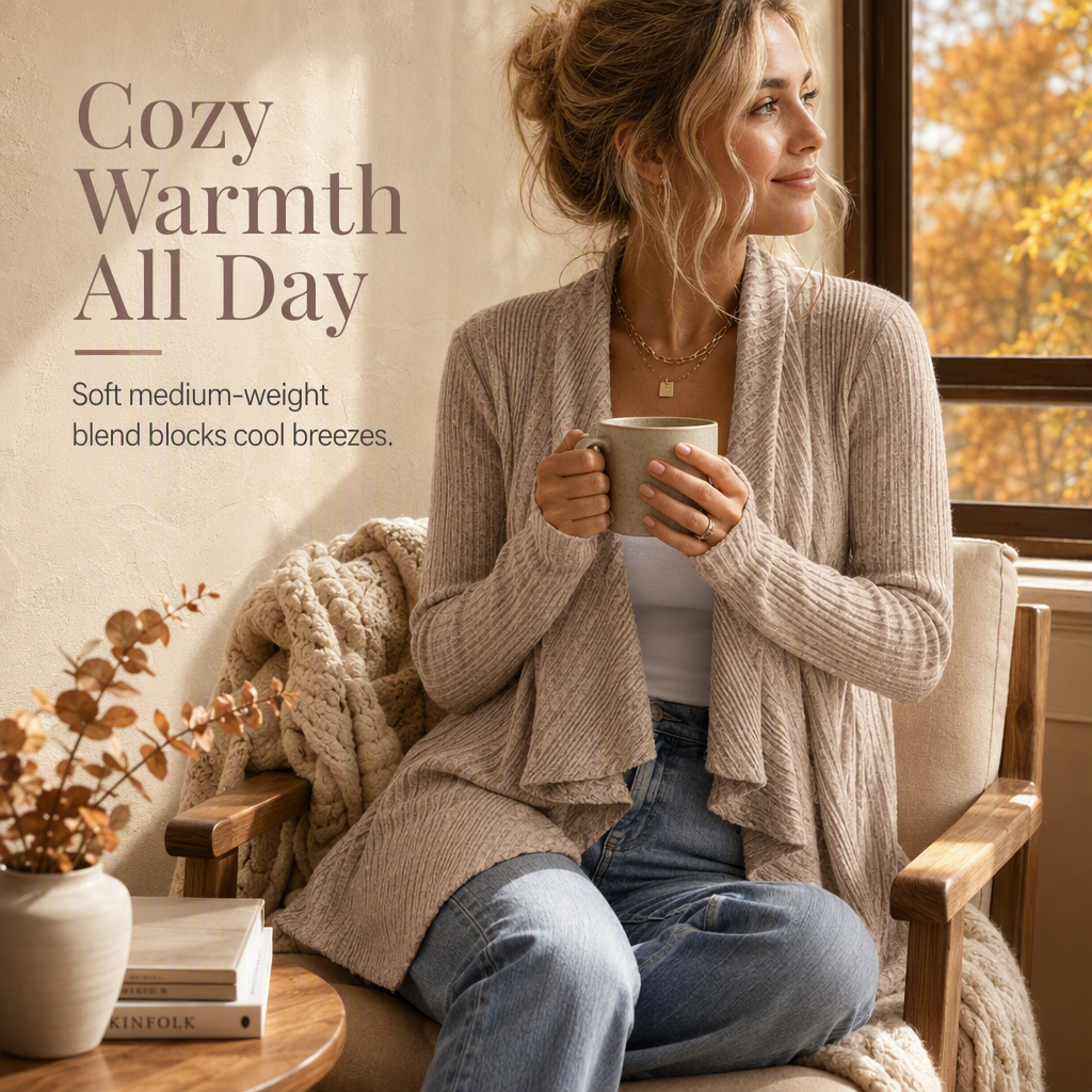 Cardigan en maille à manches longues et coupe ample pour femme