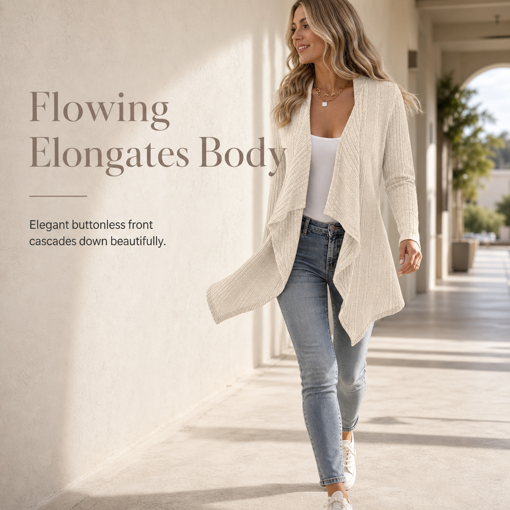 Cardigan en maille à manches longues et coupe ample pour femme