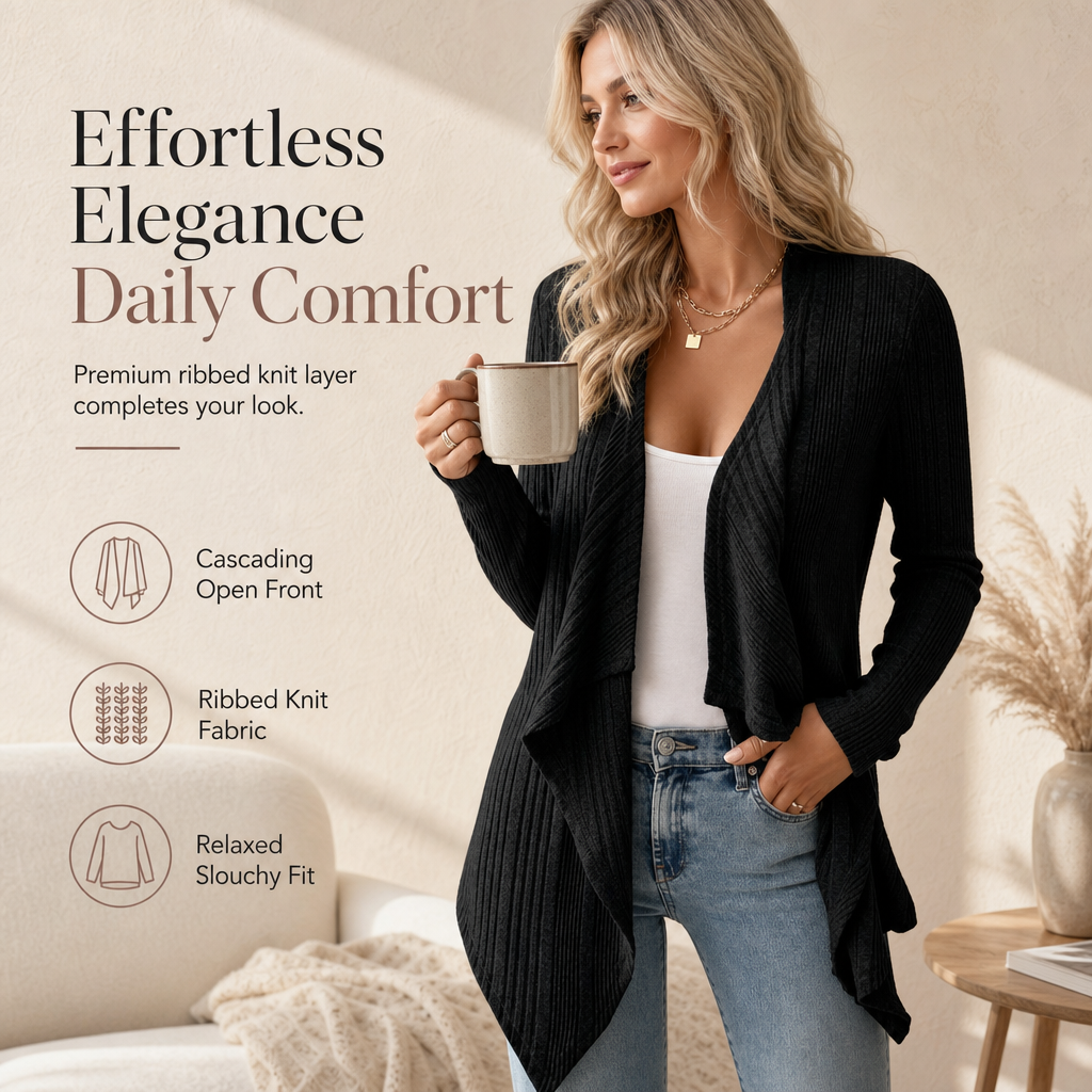 Cardigan en maille à manches longues et coupe ample pour femme