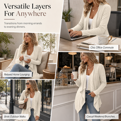 Cardigan en maille à manches longues et coupe ample pour femme