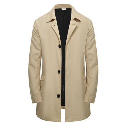 Manteau mi-long minimaliste pour homme à boutonnage simple