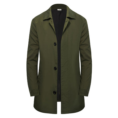Manteau mi-long minimaliste pour homme à boutonnage simple