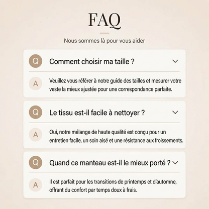 Manteau mi-long minimaliste pour homme à boutonnage simple