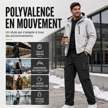 Pantalon thermique coupe-vent d'hiver pour hommes, adapté aux activités de plein air