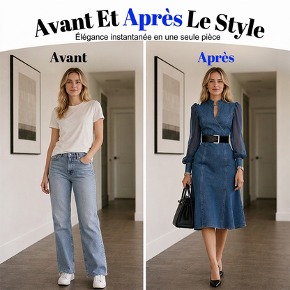 Robe en jean amincissante pour femme
