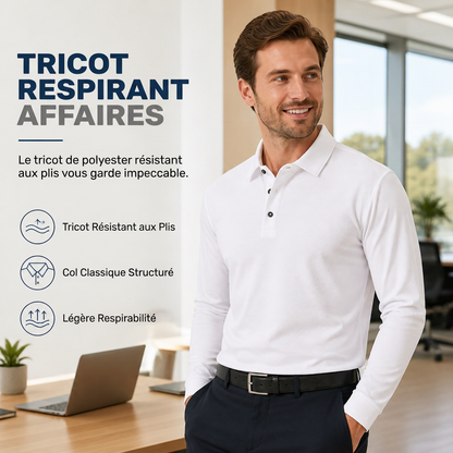 T-shirt à col et manches longues pour homme
