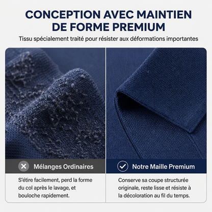 T-shirt à col et manches longues pour homme