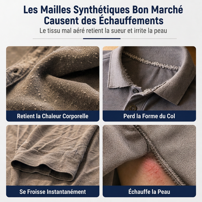 T-shirt à col et manches longues pour homme