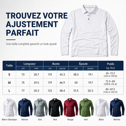 T-shirt à col et manches longues pour homme