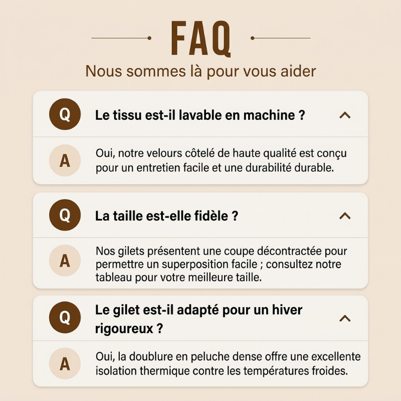 Gilet matelassé en velours côtelé épais pour homme