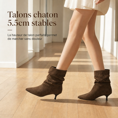 Bottines à talons aiguilles et bout pointu pour femme