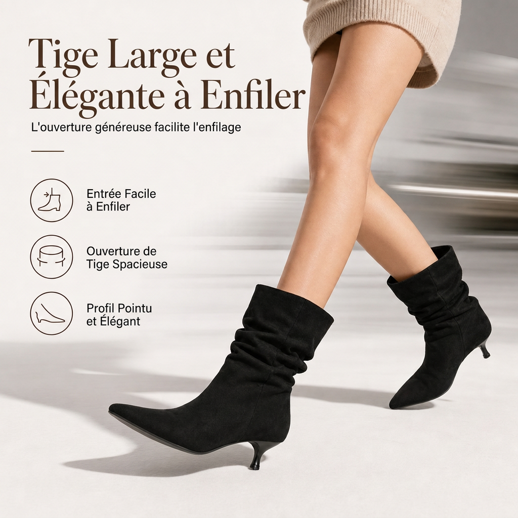 Bottines à talons aiguilles et bout pointu pour femme