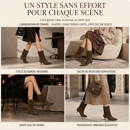 Bottines à talons aiguilles et bout pointu pour femme